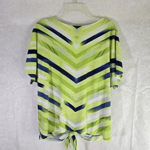 Lark Lane Women Size XL Top Woman Stripes Colorful Stretchy Beaded Pullover - Picture 3 of 11